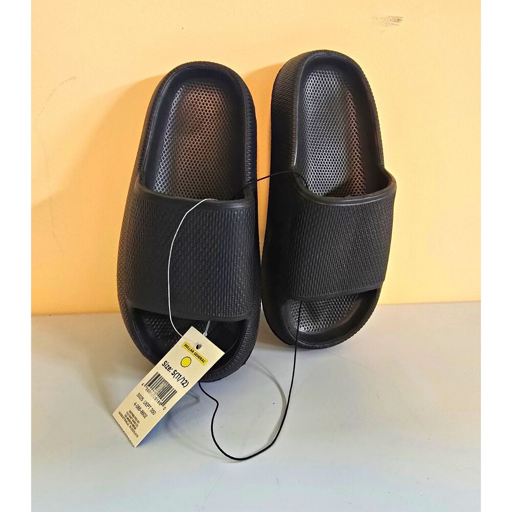 Dollar General Women's Black Slide Sandals Slip-On Open Toe Synthetic Size 11